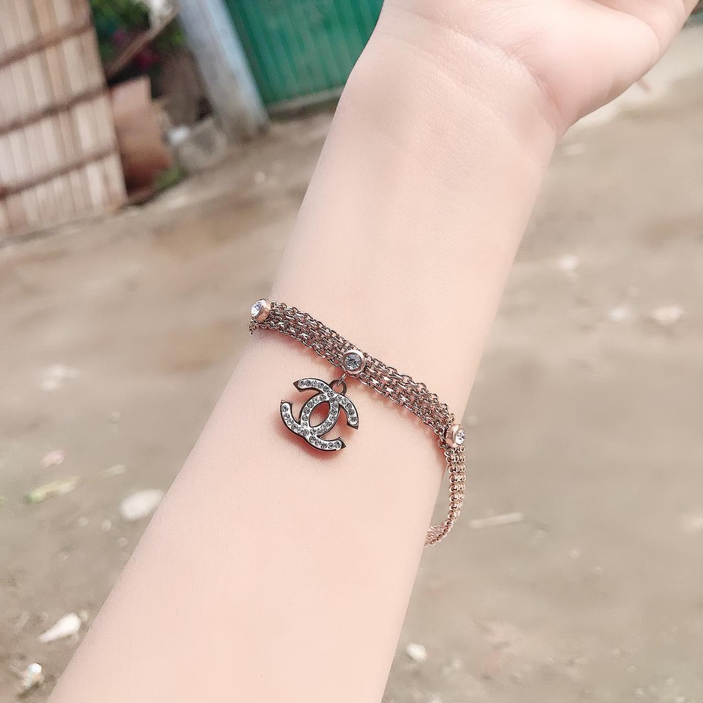 COD gelang tangan fashion wanita titanium asli anti karat korea style model CH sisik ular