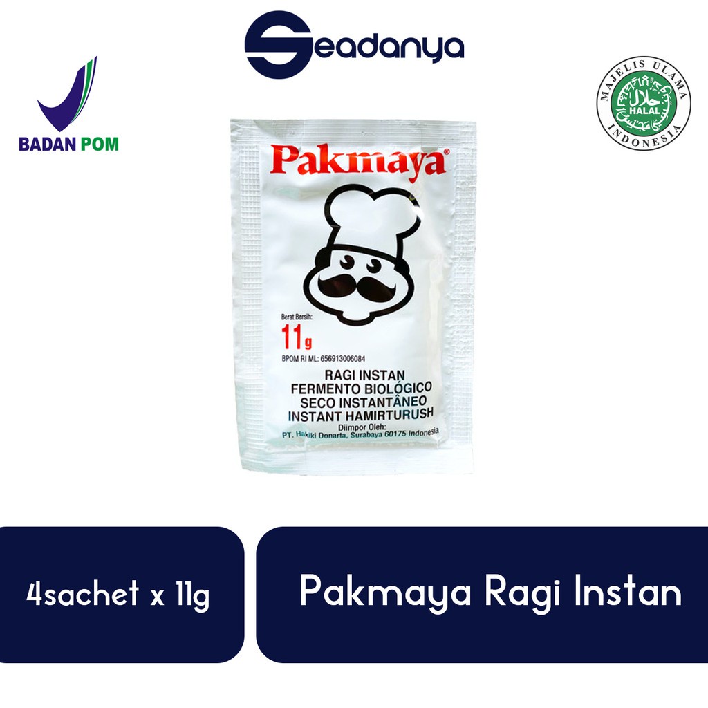 

Pakmaya Instant Yeast Ragi Instant 4sachet x 11 Gram