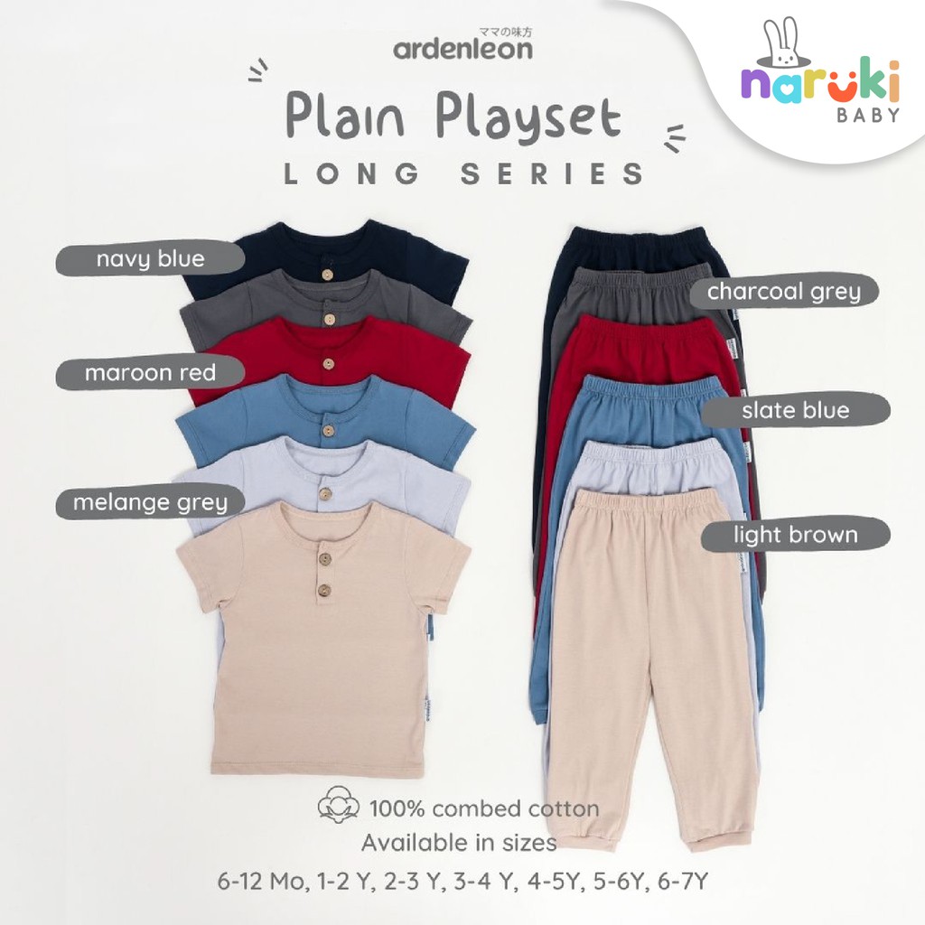 Ardenleon Plain Playset Long Arden Leon Baju Setelan Panjang Anak Laki-laki