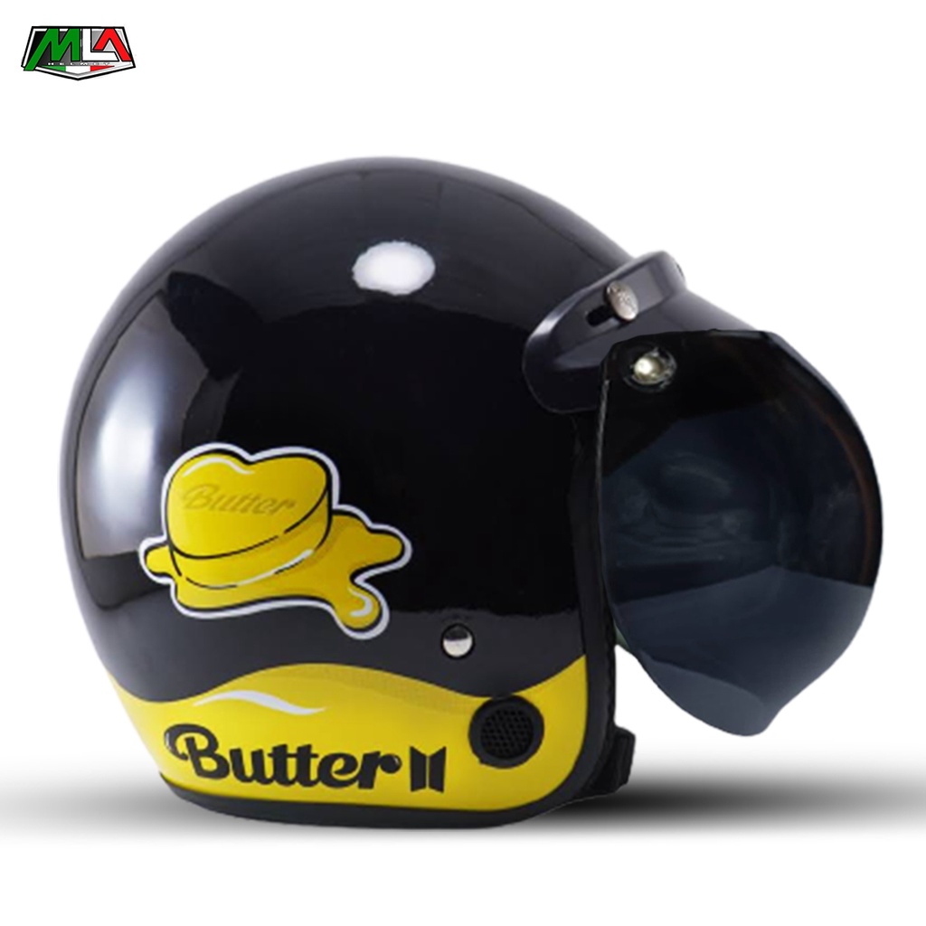 Helm Motor Helm Bogo Wanita Dewasa SNI Kaca Datar Bogo / Kaca Cembung Motif Butter COD