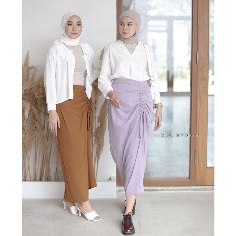 Moly Skirt - Rok Serut Crinkle - Rok Serut Samping - Rok Wanita Korea