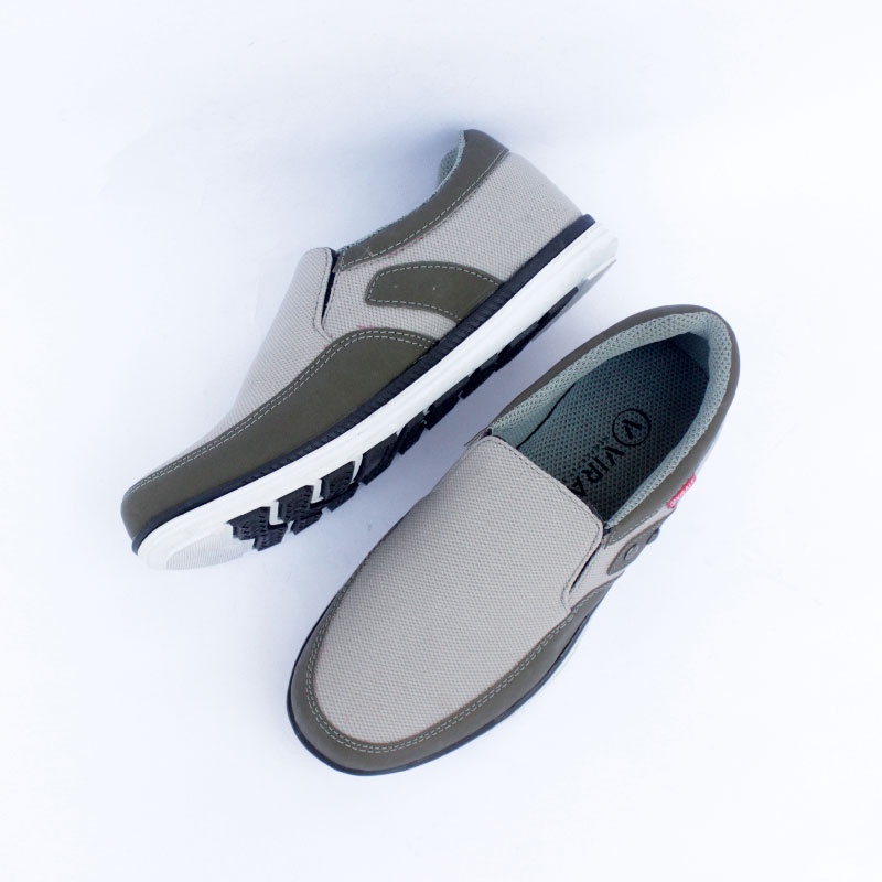 Sepatu Slip On Pria Virale / Sepatu Selop Pria Casual BG 01 ABU