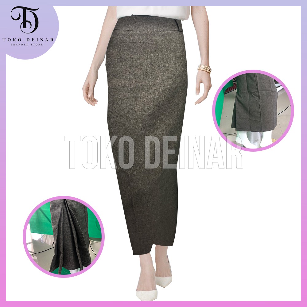 Rok Sepan Kerja Wanita Kantor Hitam / Biron Rempel Kipas Belakang Panjang Murah / Bawahan Span Kanto