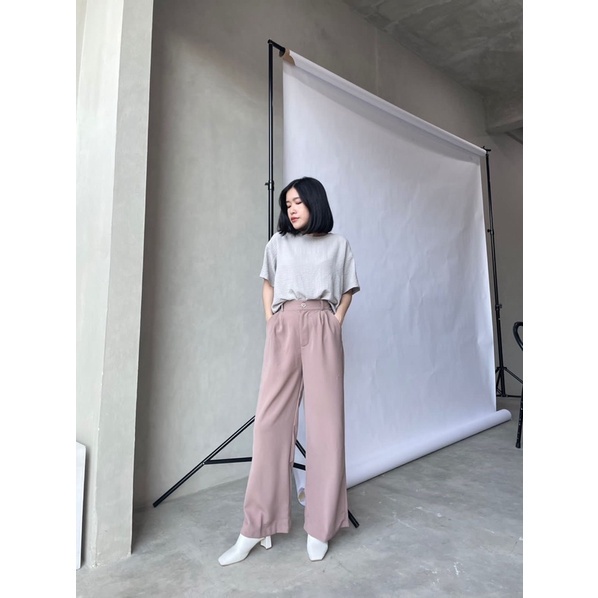 SIVALI Loose Pants Trousers Wanita - Celana Anti Kusut - Celana Kulot Wanita 3250