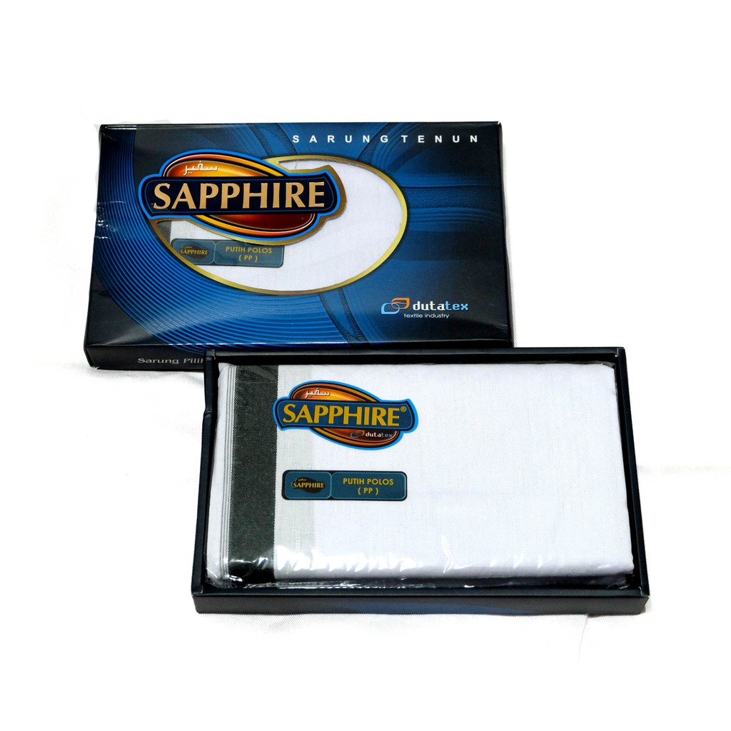 Sarung Tenun Sapphire Putih Polos / PTPL