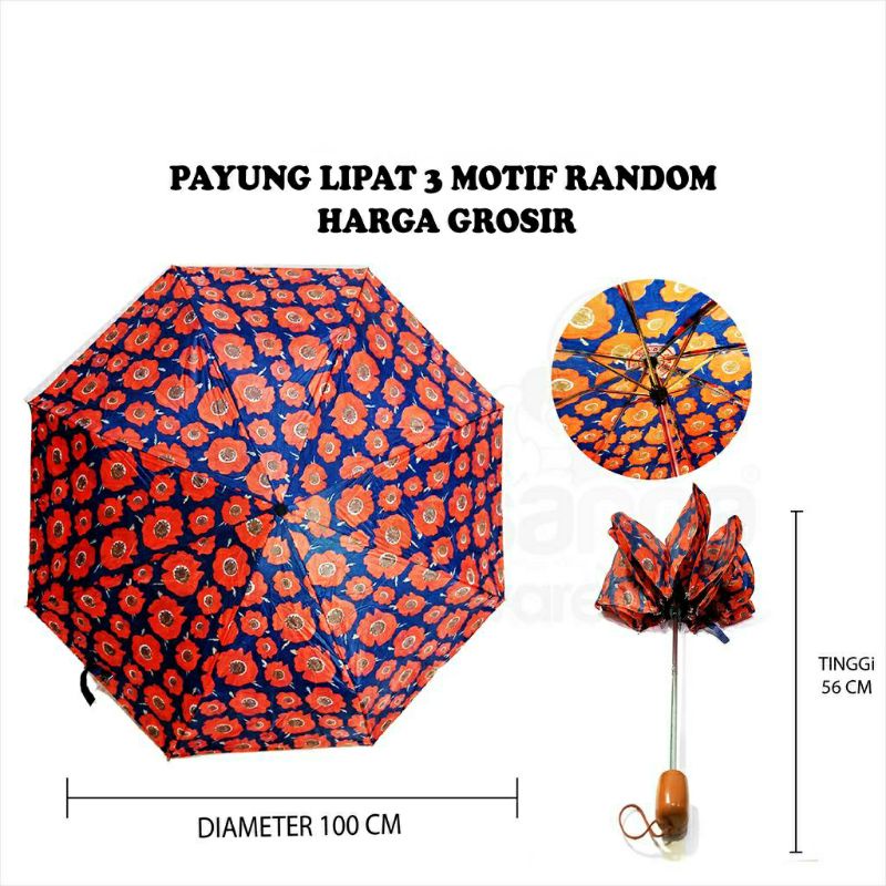 Payung Lipat 3 MURAH random harga GROSIR.