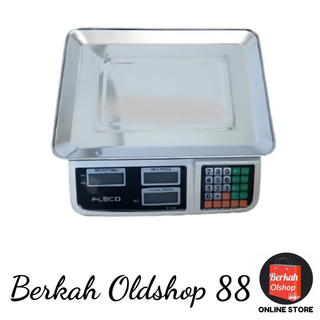 Berkah Oldshop 88 - Timbangan Digital Fleco F-116/Timbangan 30KG/Daging/Buah/Sayur DLL