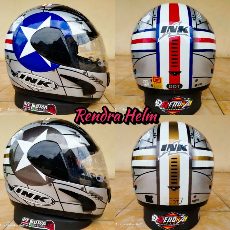 Helm INK Jadul. INK GP RACE MOTIF AMERIKA. ORIJINAL 100%  Harga termurah.