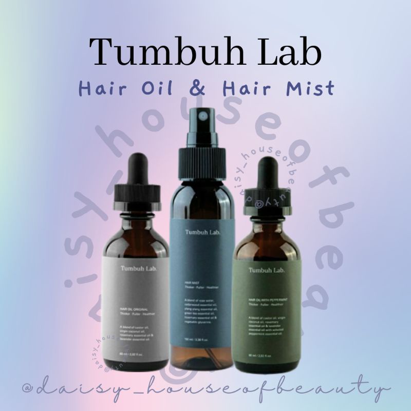 Tumbuh Lab Hair Oil with Peppermint, Original & Hair Mist