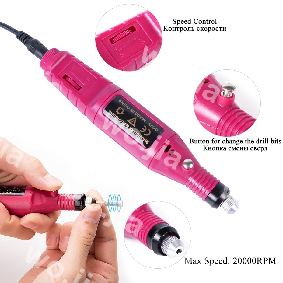 ❤️TERMURAH!!! ❤️Electric Nail Drill Grinding Manicure Machine Mesin Kikir Amplas Kuku Wojia