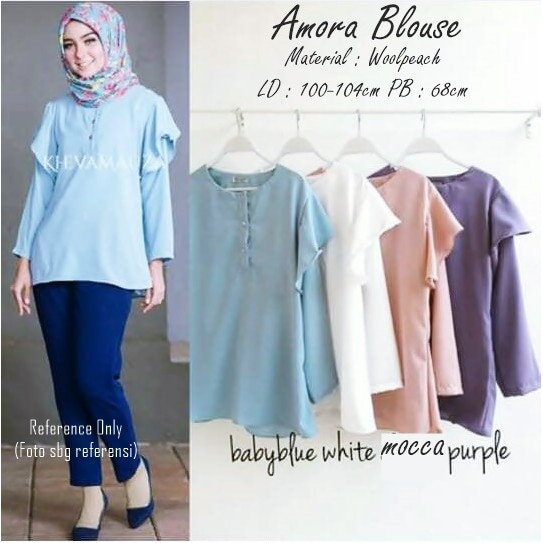 Atasan muslimah blus polos Amora Blouse