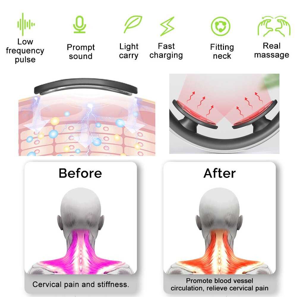 [15 Mode] Alat Pemijat Leher Elektrik Terapi Pijat Tubuh Magnetic Electric Neck Massager