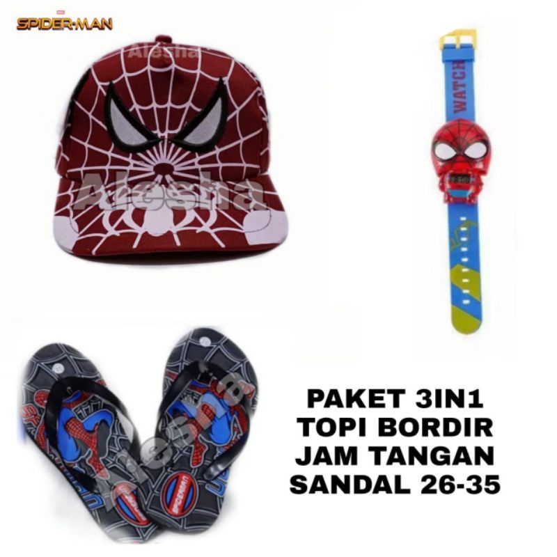 topi anak karakter 3in1 topi jam sendal