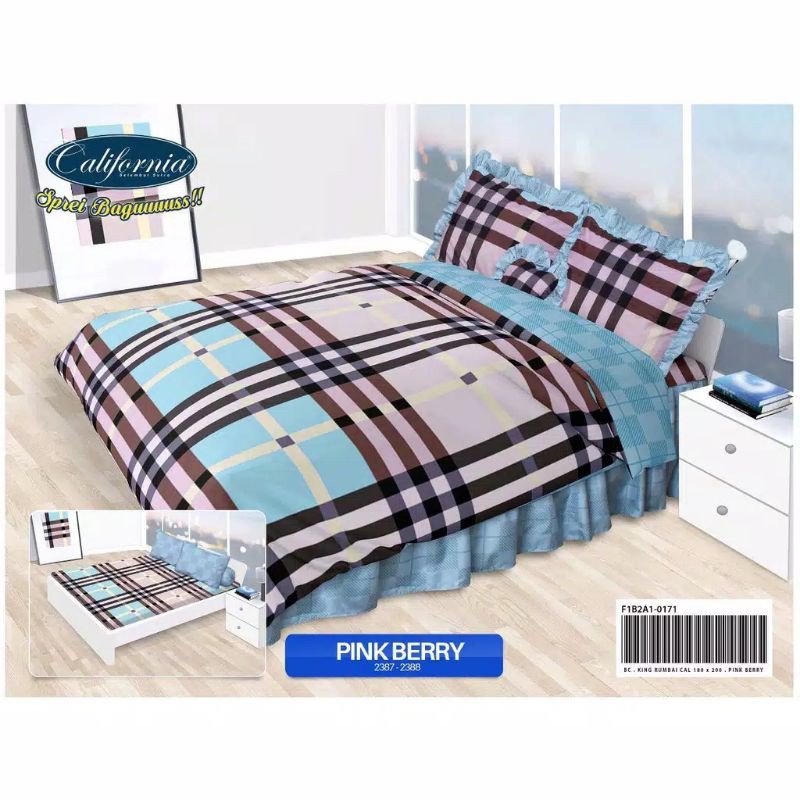 SPREI RUMBAI KING CALIFORNIA - Sprei California Rumbai King 180x200/Pink Berry