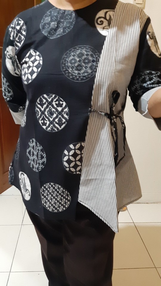 Tey-17 Batik Wanita Asj Sa Hrb026 Kenongo Kemeja Tosca Pendek