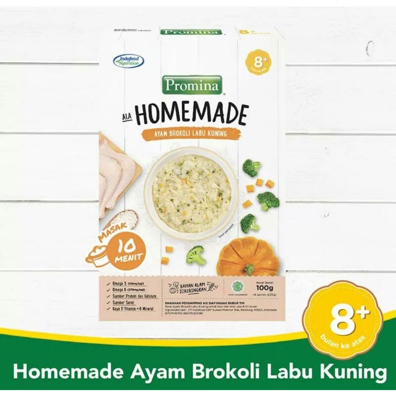 

PROMINA 8+ Homemade Bubur Ayam Brokoli Labu Kuning Box - 100gr