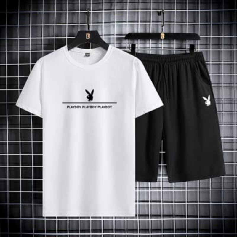 Kaos Katun Playboy-Set Pakaian Pria