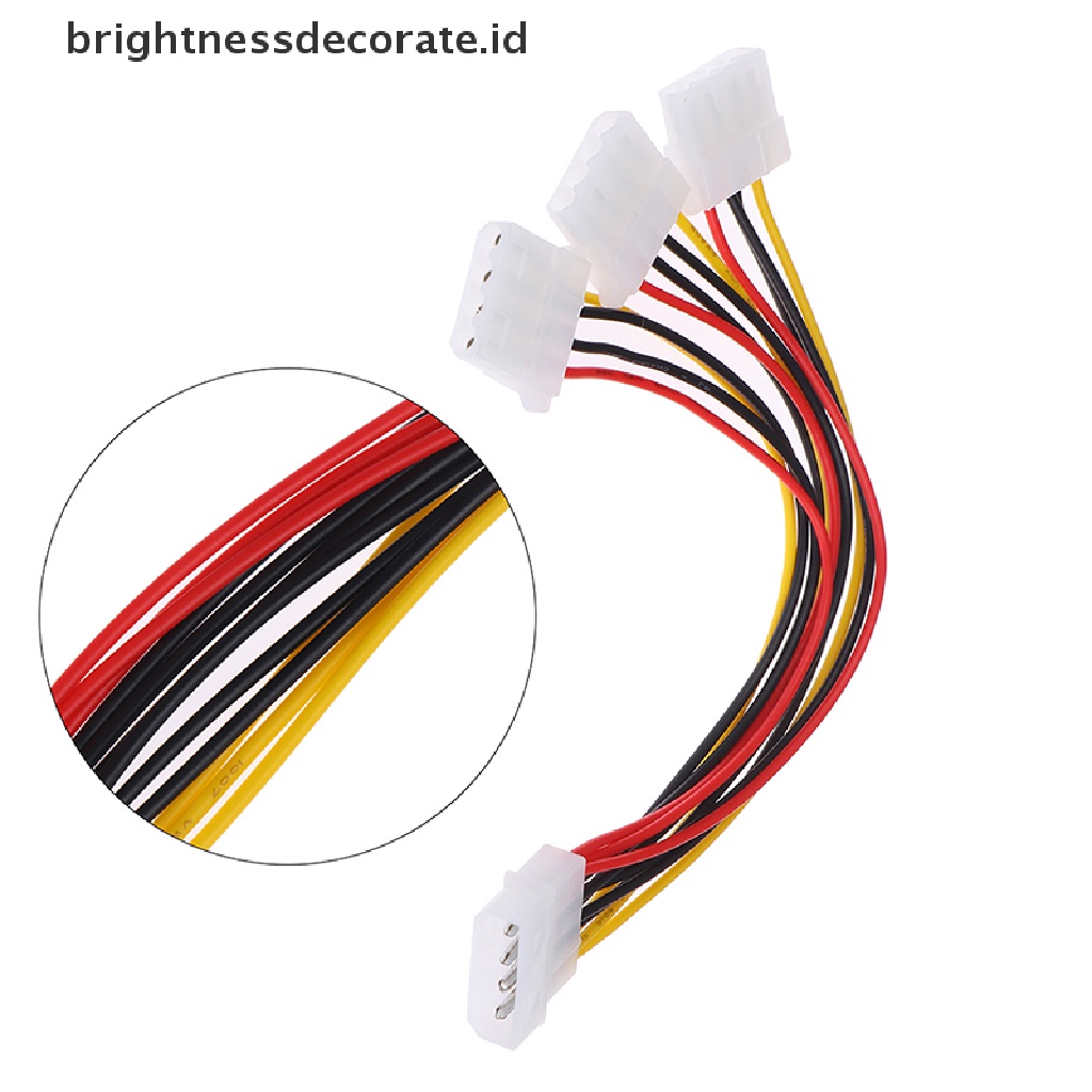 Kabel Adapter Splitter Power Supply 4 Pin Ide 1-to-3 Molex Ide