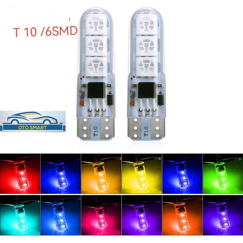 LAMPU LED SENJA KOTAK T10 5050 HIGH QUALITY RGB REMOT 12 SMD &amp; 6 SMD MOBIL