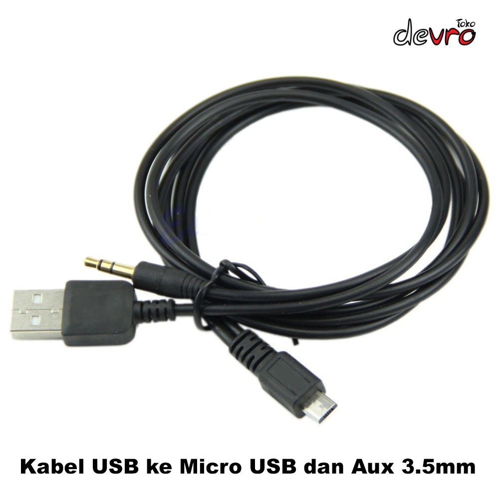 Jual Kabel Usb Ke Micro Usb Dan Aux 35mm Splitter Micro Usb Ke Aux 35mm Shopee Indonesia 9344