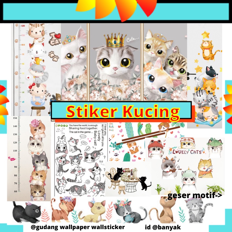 SETIKER STIKER WALLSTICKER WALL STICKER TEMBOK DINDING KUCING KACA KERAMIK KRAMIK WALLSTIKER ANIMAL DEKORASI RUMAH RUANG TAMU KELUARGA KAMAR TIDUR ANAK ANAK LUCU BABY DEKOR TEGEL DECOR LEMARI KITCHEN SET KULKAS DAPUR MURAH GUDANG WALLPAPER WALLSTICKER