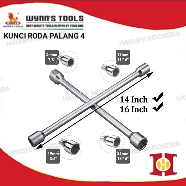 Kunci Roda Palang 4 - 17x19x21x23mm Kunci Palang 4 Ban Mobil