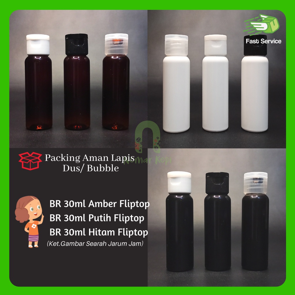 Botol 30ml BR Putih Fliptop