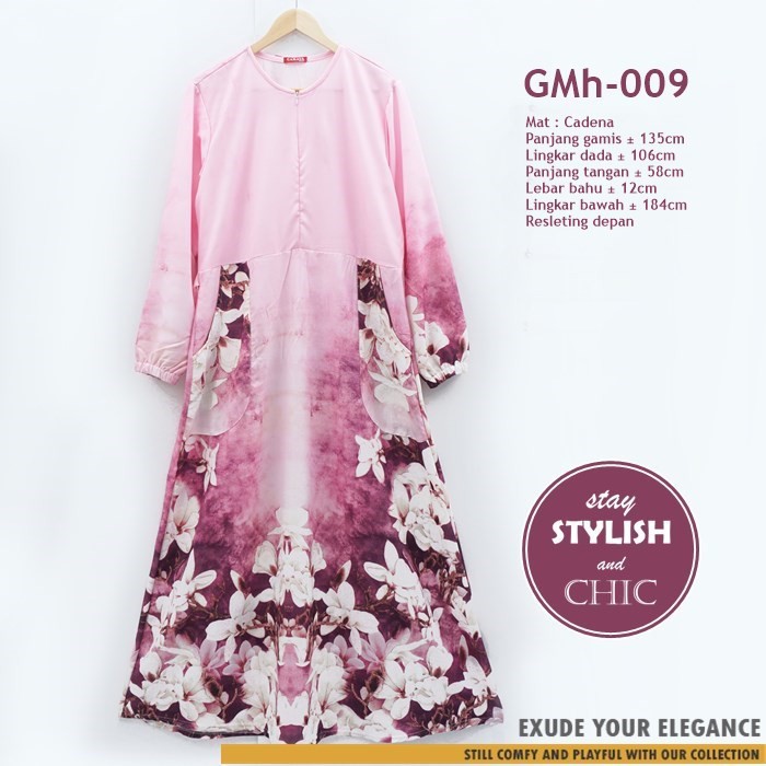 Gamis Busui motif bahan Katun Cadena