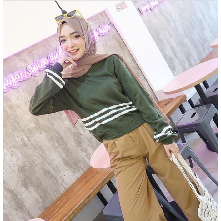 Tokomilkan - Atasan Rajut Wanita JODY Sweater Crop / Atasan CEWEK Rajut Halus