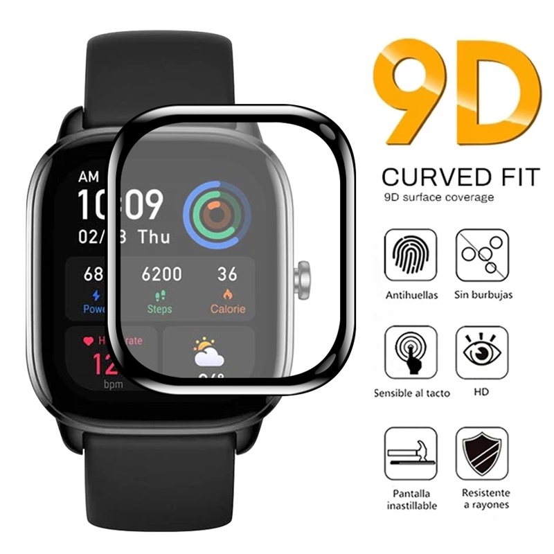 Film Pelindung Layar Smartwatch 3D Full Cover Bahan Fiber Glass Untuk Huami Amazfit GTS 4 Mini