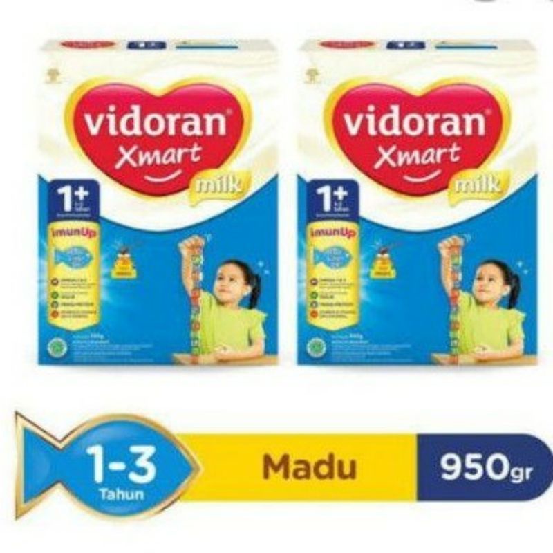 Susu vidoran xmart 1+ / 3+ madu 950 gram