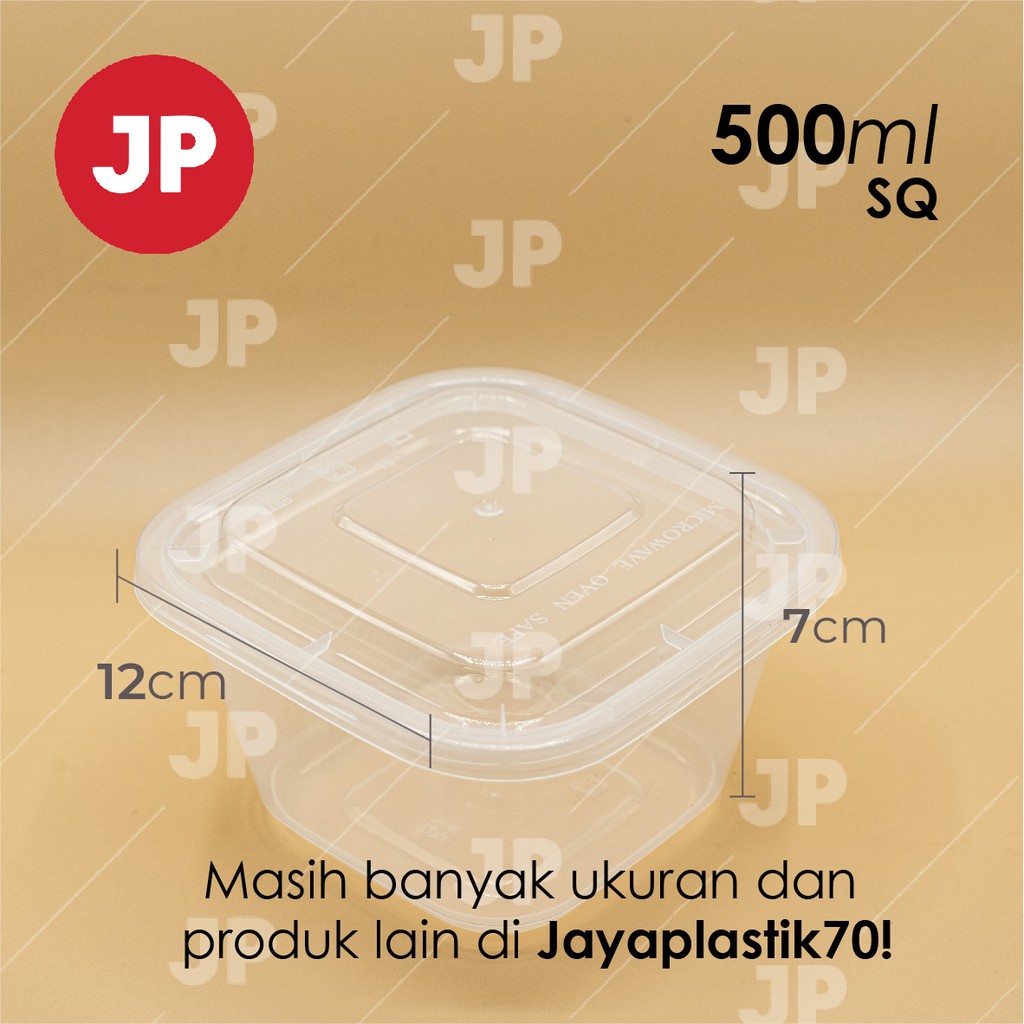 Kotak Makanan Plastik Thinwall Kotak SQ 500ml (ISI 5)