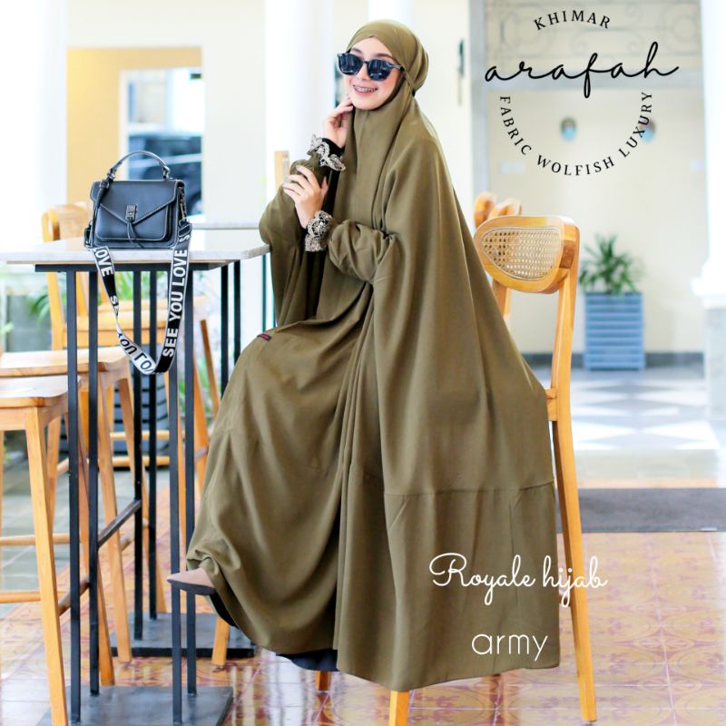 Arafah khimar  cocok untuk umroh bahan wolfish overhead ori royale