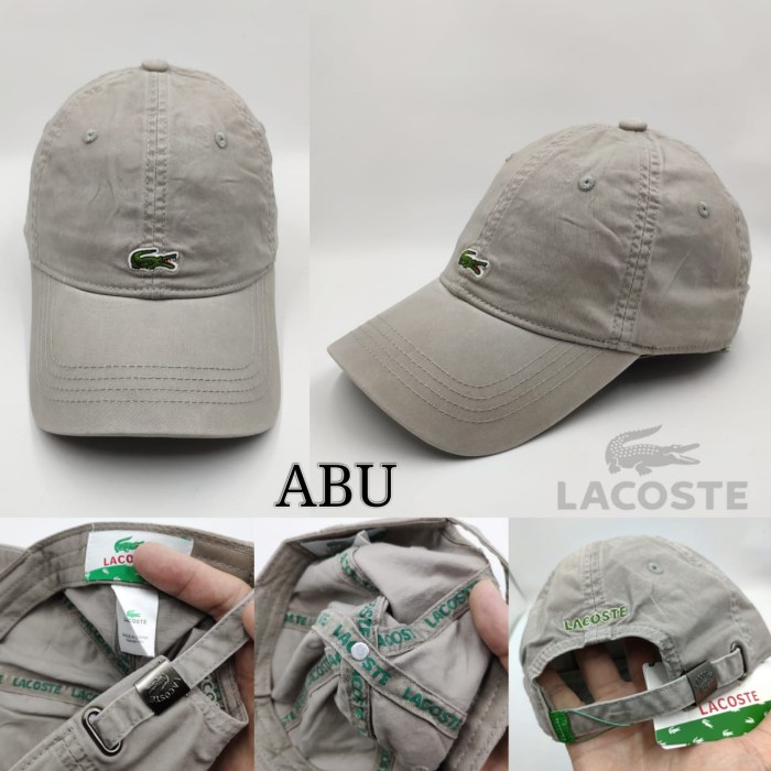 Topi Pria Topi Lacoste Baseball Caps Golf Unisex Cewek Cowok Import - Cream(M0Z5) Topi Baseball Pria