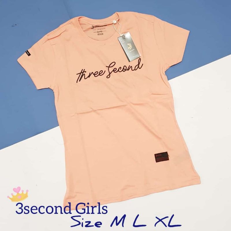 KAOS 3SECOND WANITA KAOS PENDEK WANITA KAOS THREE SECOND KAOS CEWEK KAOS GRADE ORI
