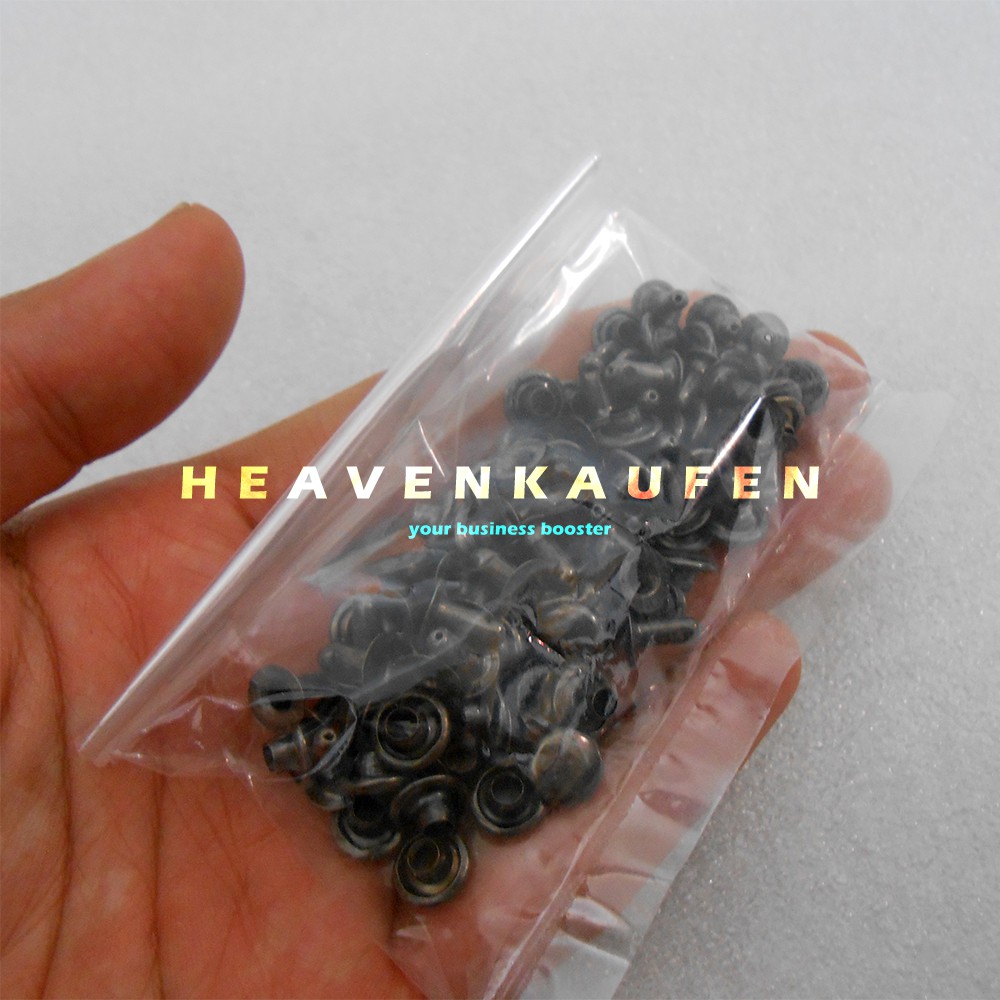 Paku Keling Rivet Centang Hitam Black Nikel 8 mm Harga Per Pack isi 50 pasang