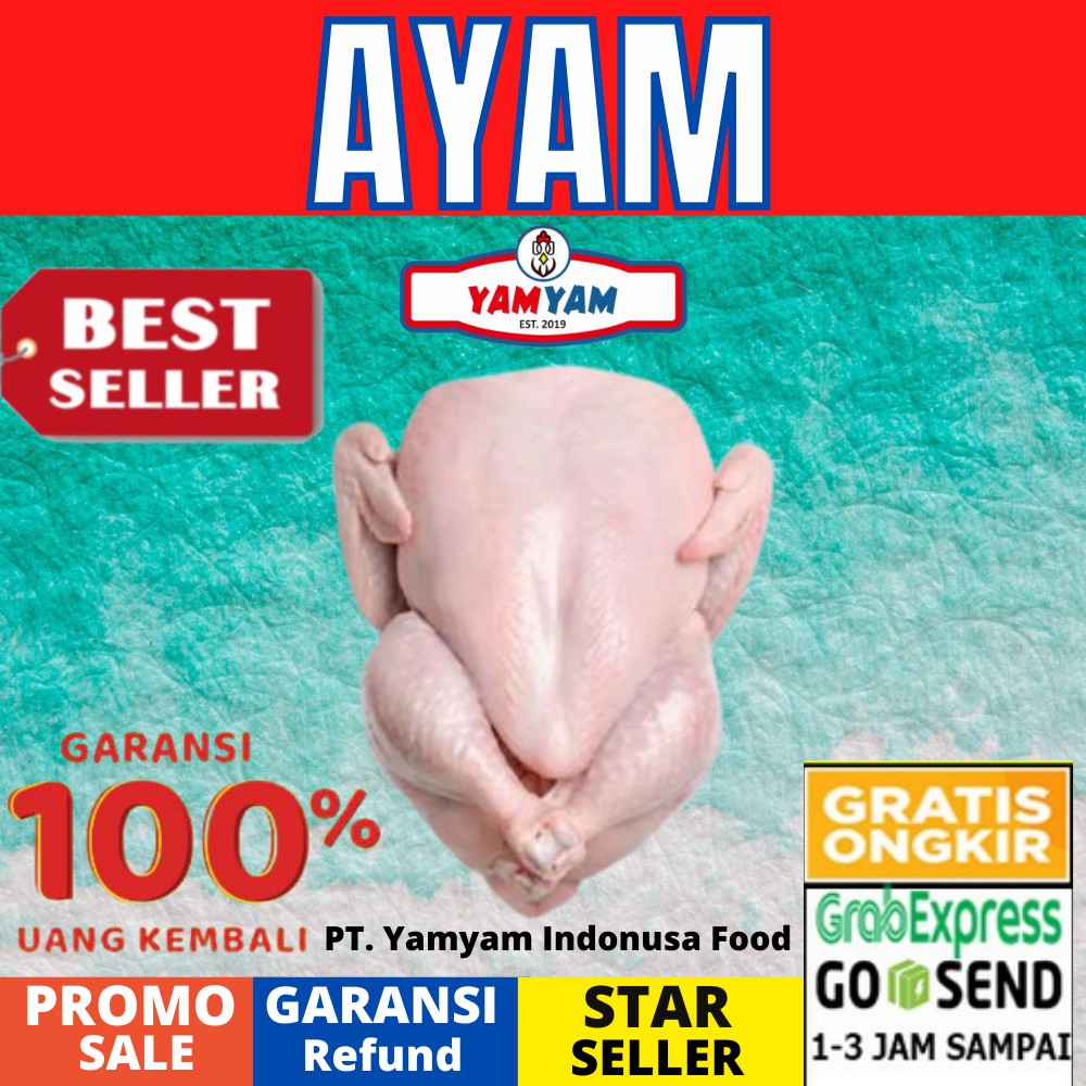 

AYAM KARKAS UTUH 1 Kg 1000gr 1000 gram PREMIUM Fresh Seger Segar Halal Murah Bogor BOGOR PARUNG