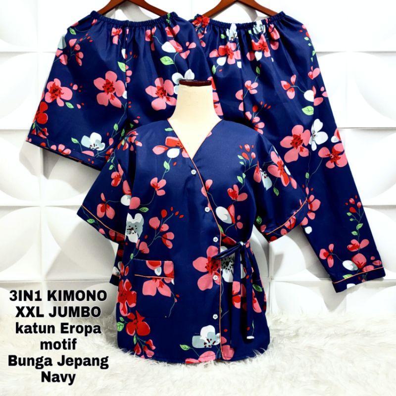 Piyama Kimono 3in1 Jumbo motif Bunga