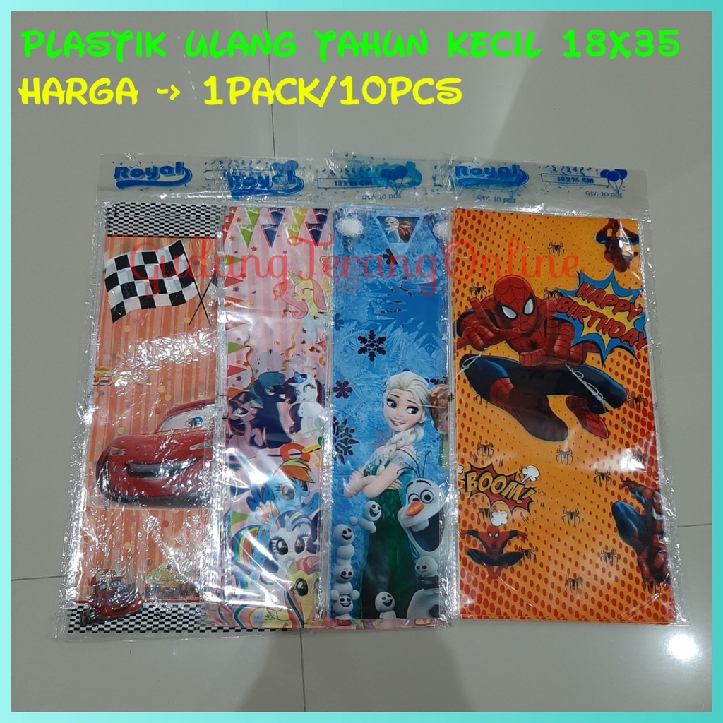 

Plastik ulang tahun karakter kecil tebal 18x35