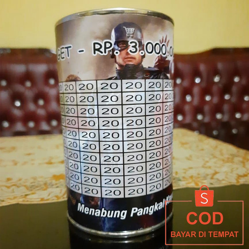✅COD Celengan Tabungan Challenge Tantangan Menabung Target Viral Kaleng Custom Unik Buka Tutup Murah-3 JUTA (20K)