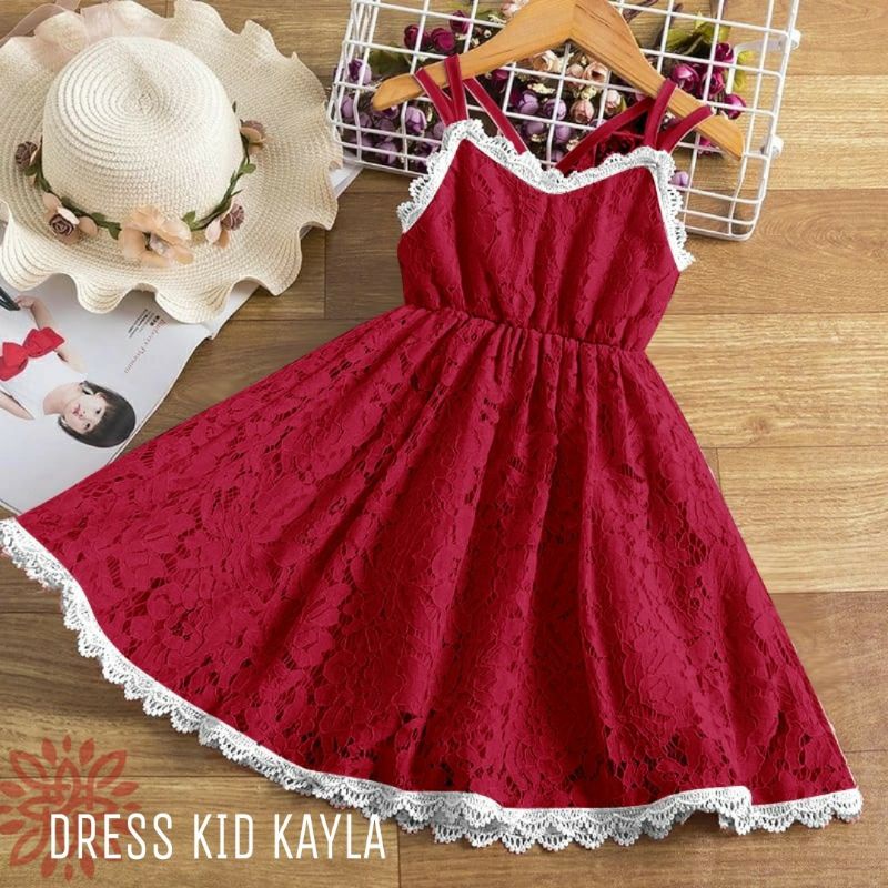 DRESS KAYLA RENDA KID ANAK, BRUKAT FURING, DRESS MAXY