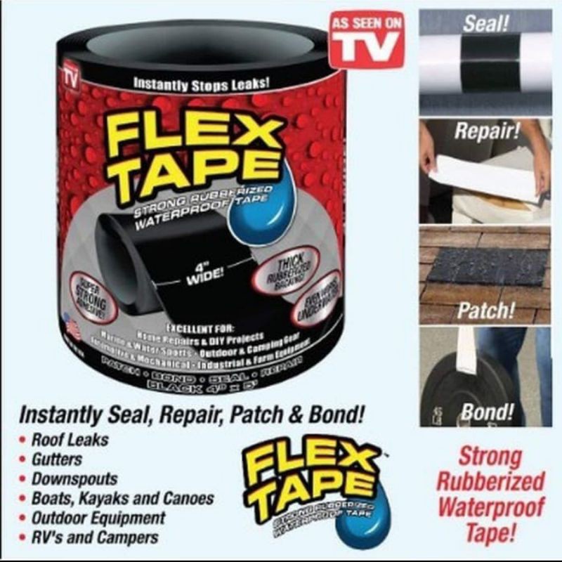 Lakban Khusus Anti Bocor Flex Tape Waterproof Leak Stop Instant Untuk Ember Bak Pipa Air