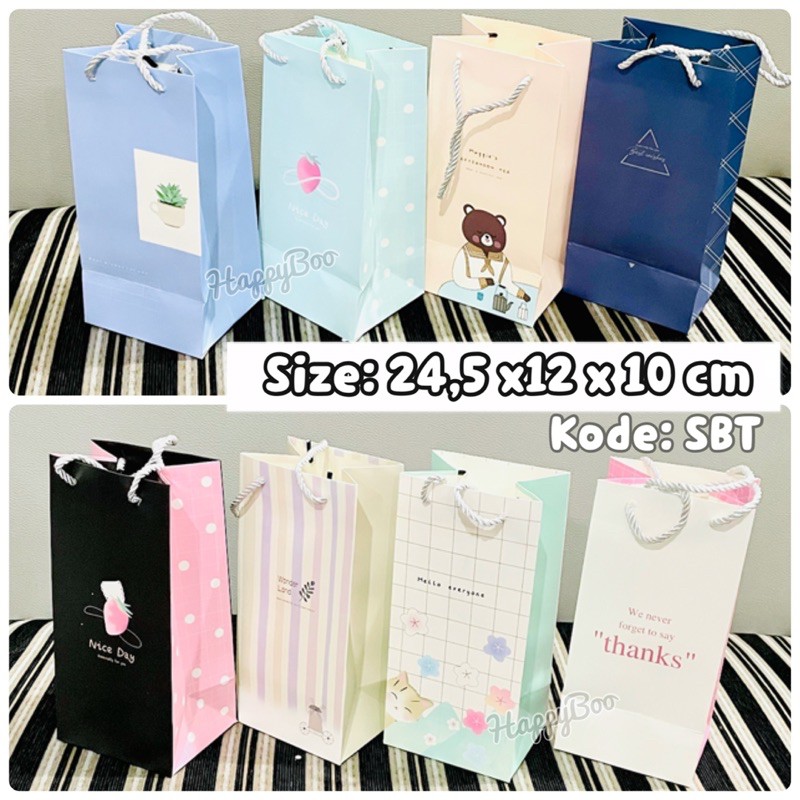 bag paper tali size botol / tinggi sbt paper bag tas kado tas kertas goodie bag tinggi botol medium