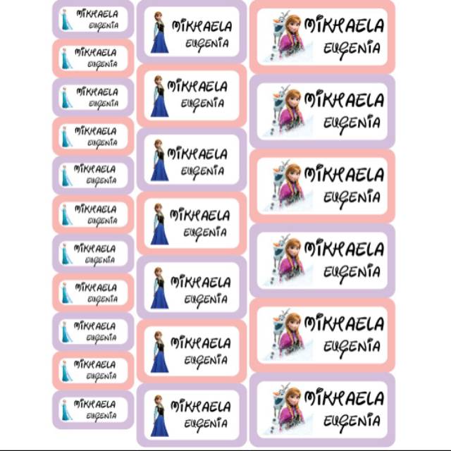 

Stiker Nama waterproof motif isi 8 set
