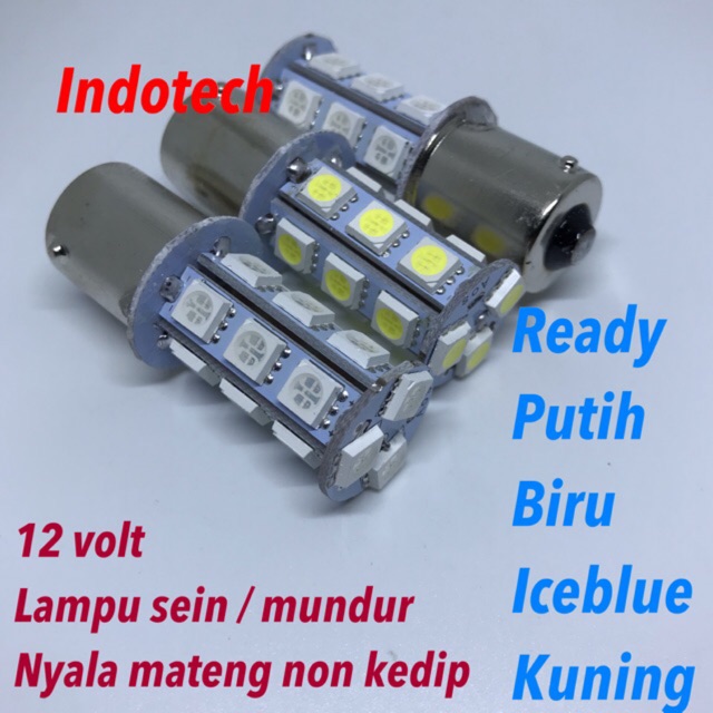 Lampu Sein Lampu Mundur Nyala Mateng 12 volt 1 kaki 1156 18 led Mobil