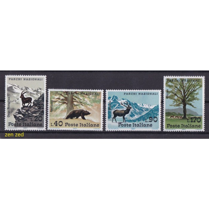 

0175 Perangko Italia 1967 National Parks 4v Mnh