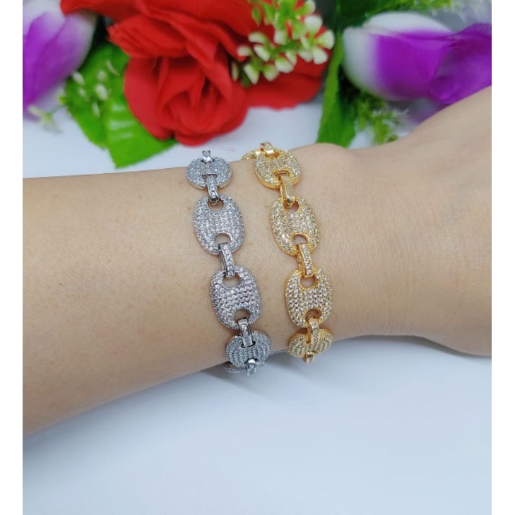 Gelang Xuping Full Permata Lapis Emas 18k