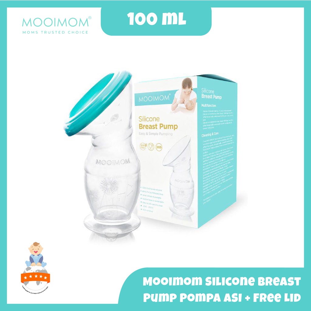 Mooimom Silicone Breast Pump Pompa ASI + Free Lid