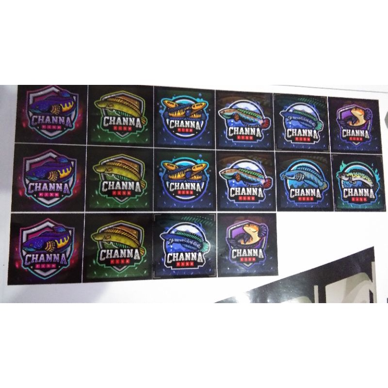 

sticker desain channa / iwak galak printing