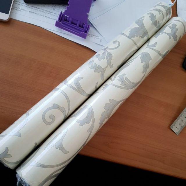 V013ls Wallpaper Sticker Ku Vintage Silver - Wallpaper Dinding